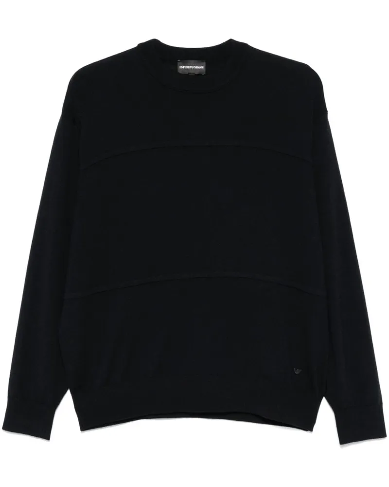Emporio Armani Pullover mit gestreiftem Einsatz - Blau Blau