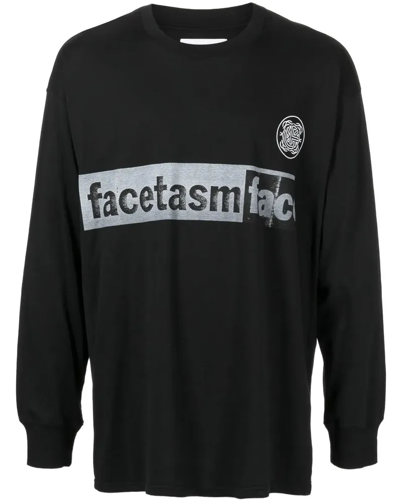 FACETASM T-Shirt mit Logo-Print - Schwarz Schwarz