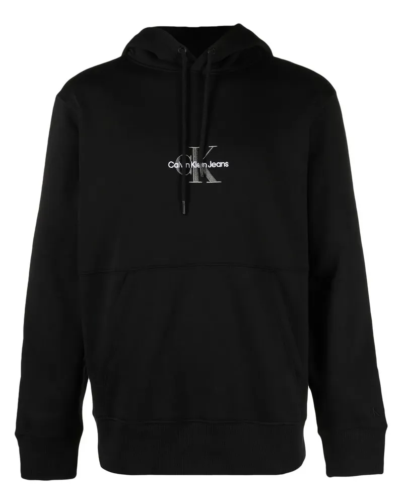 Calvin Klein Hoodie mit Logo-Stickerei - Schwarz Schwarz