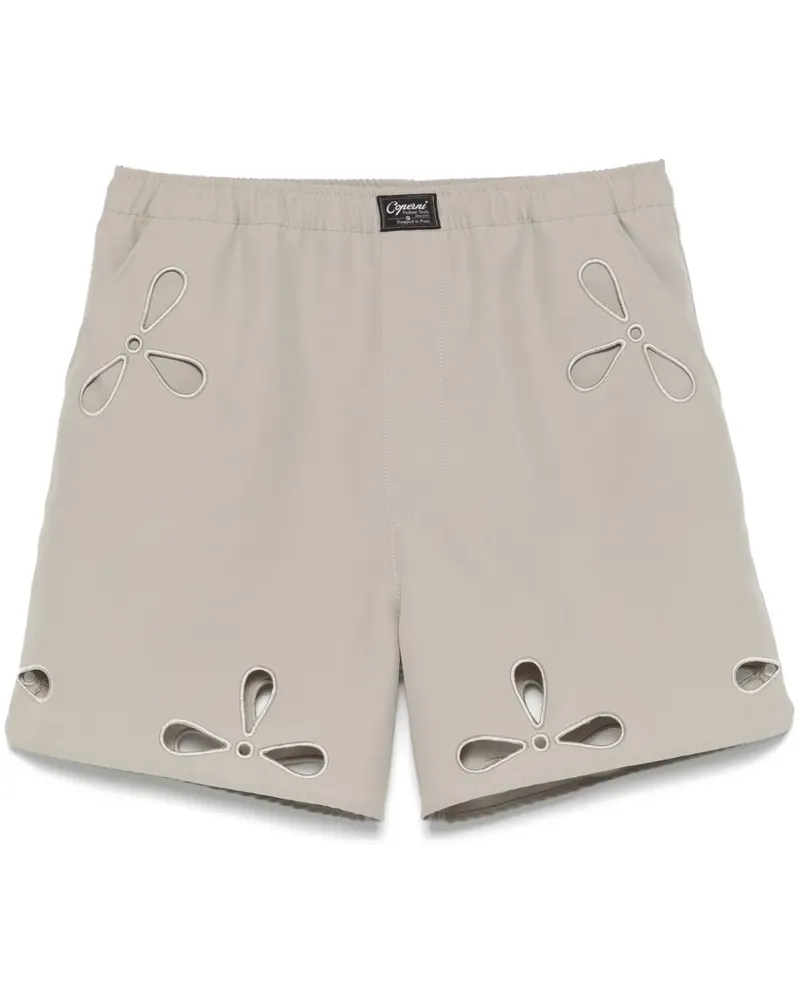 COPERNI Cut-Out-Shorts mit Blumenstickerei - Nude Nude