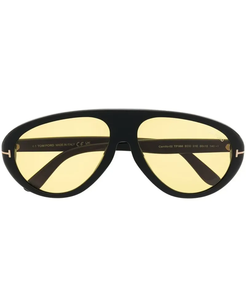 Tom Ford Sonnenbrille mit Cat-Eye-Gestell - Schwarz Schwarz