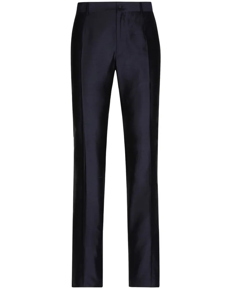 Dolce & Gabbana Hose aus Seide mit Bügelfalten - Blau Blau