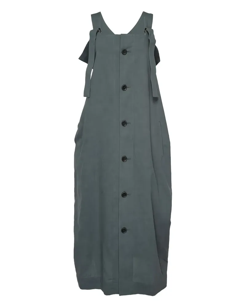 Yohji Yamamoto Geknöpftes Kleid mit Schleifendetail - Grün Grün