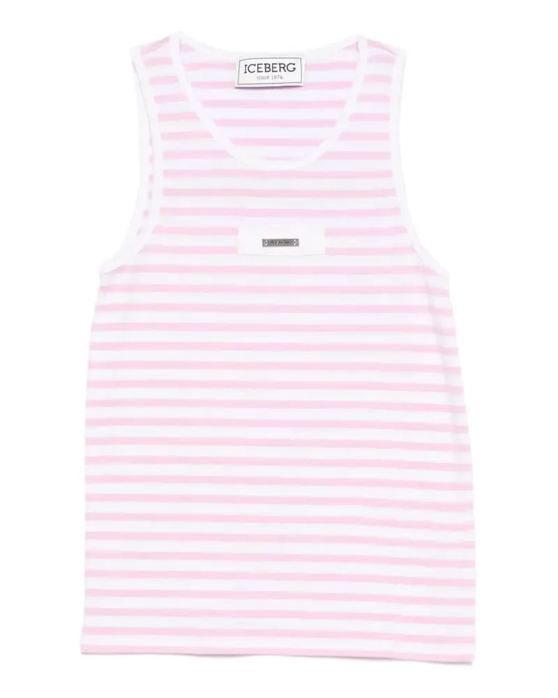 Iceberg Oberteil mit gestreiftem Schild - Rosa Rosa