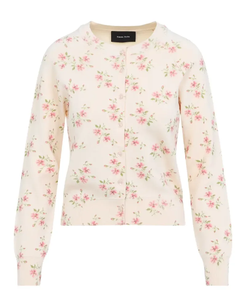 Simone Rocha Cardigan mit Blumenprint - Nude Nude