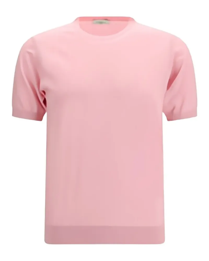 Piacenza Cashmere short-sleeve sweater - Rosa Rosa