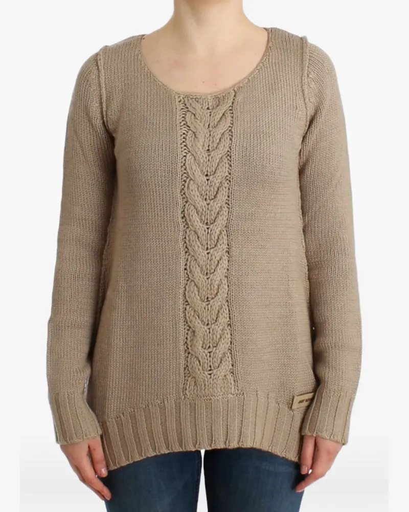 Roberto Cavalli Pullover mit Zopfmuster - Nude Nude