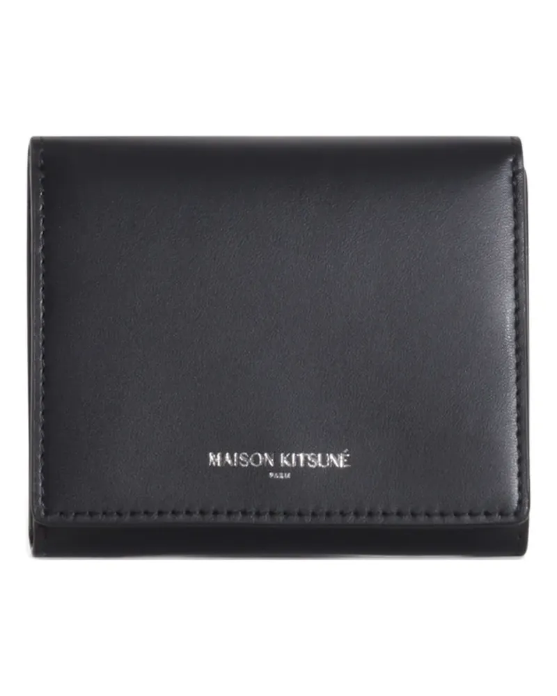 Kitsuné logo-print trifold wallet - Schwarz Schwarz