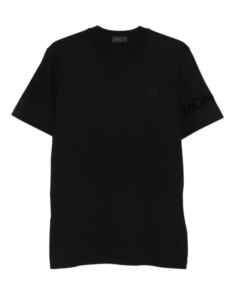 Moncler T-Shirt mit Logo-Print - Schwarz Schwarz