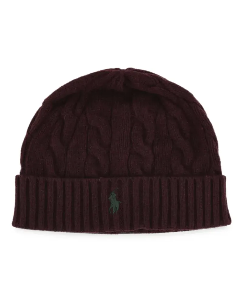 Ralph Lauren Beanie mit Zopfmuster - Rot Rot
