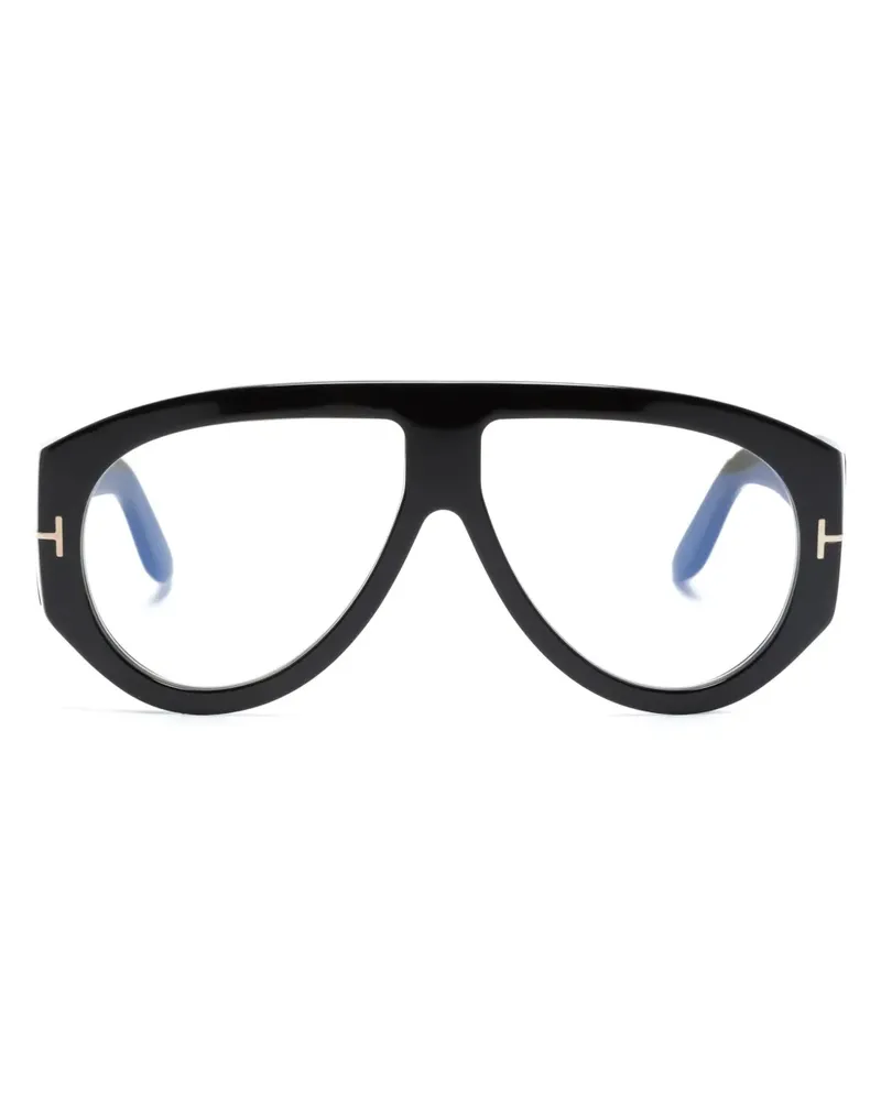 Tom Ford Pilotenbrille mit breiten Bügeln - Schwarz Schwarz