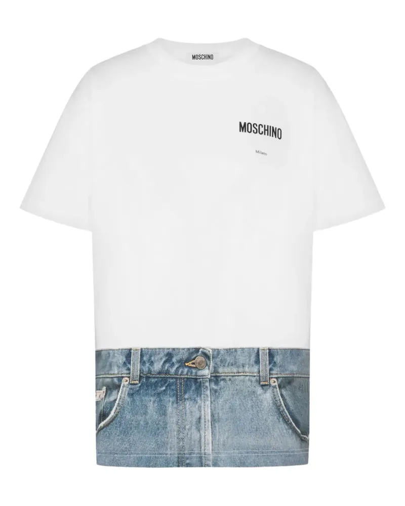 Moschino T-Shirt mit Logo-Print - Weiß Weiß