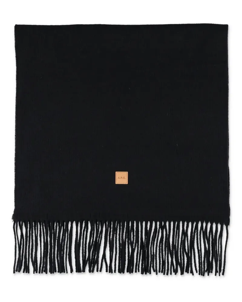 A.P.C. Schal mit Fransen - Schwarz Schwarz