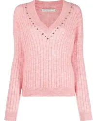 Alessandra Rich Pullover mit Nieten Rosa