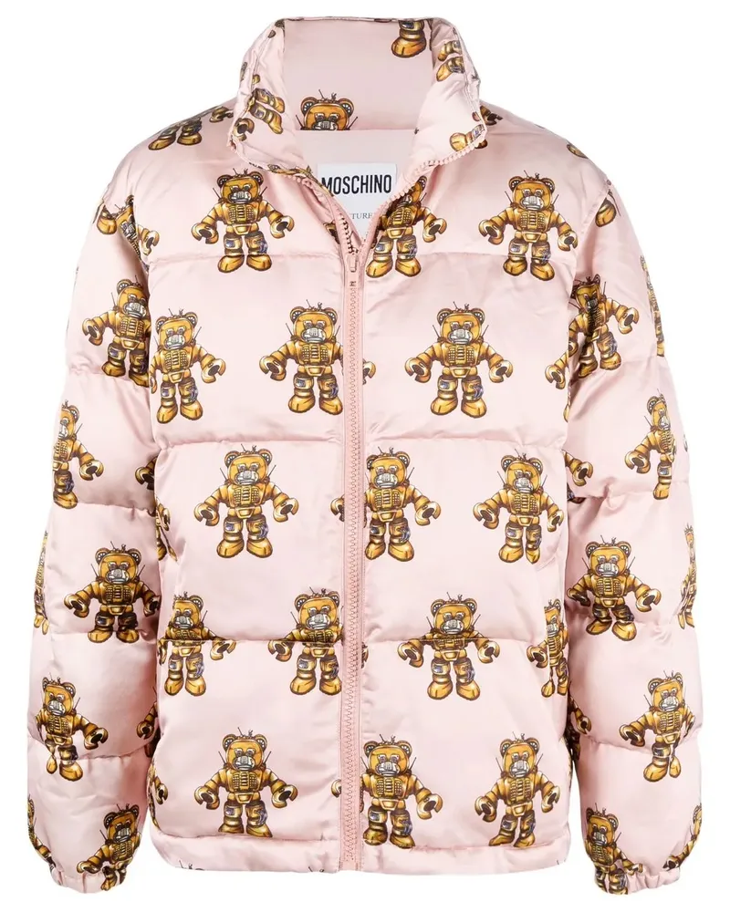 Moschino Gefütterter Mantel mit grafischem Print - Rosa Rosa