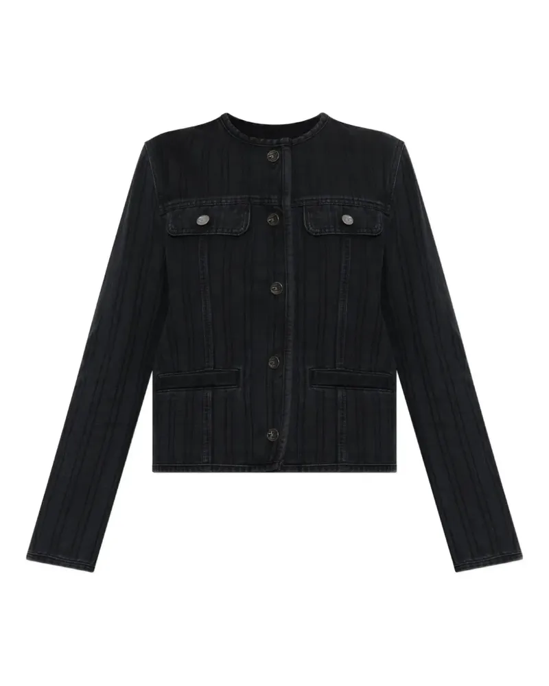 Diesel DE-GRAFY Jeansjacke mit Nadelstreifen - Schwarz Schwarz