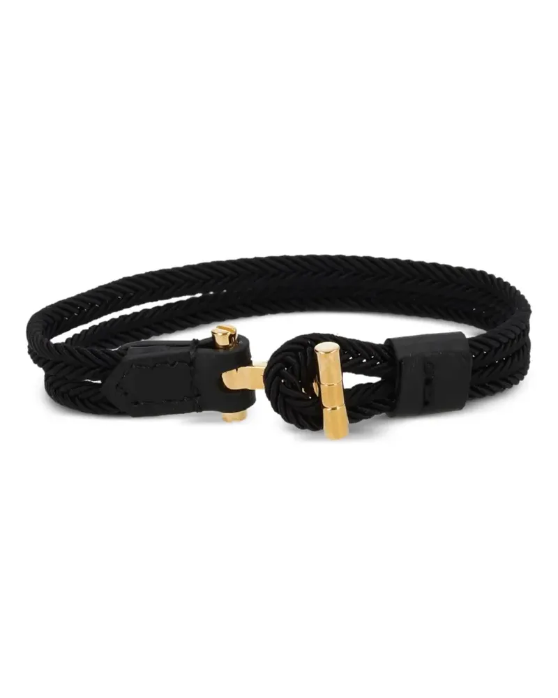 Tom Ford Geflochtenes Armband mit T-Riemen - Gold Gold
