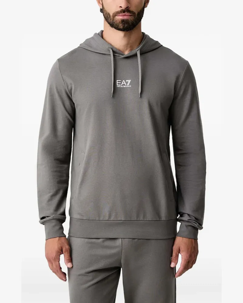 EA7 Hoodie mit Logo-Print - Grau Grau