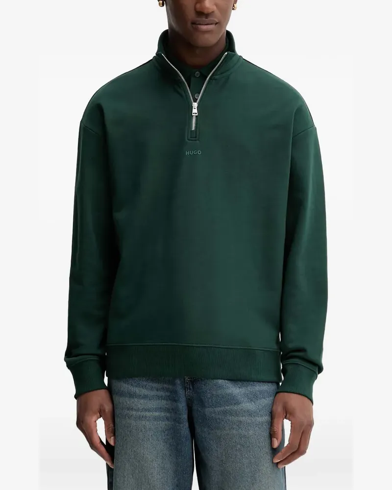 HUGO BOSS zip-up mock-neck sweatshirt - Grün Grün
