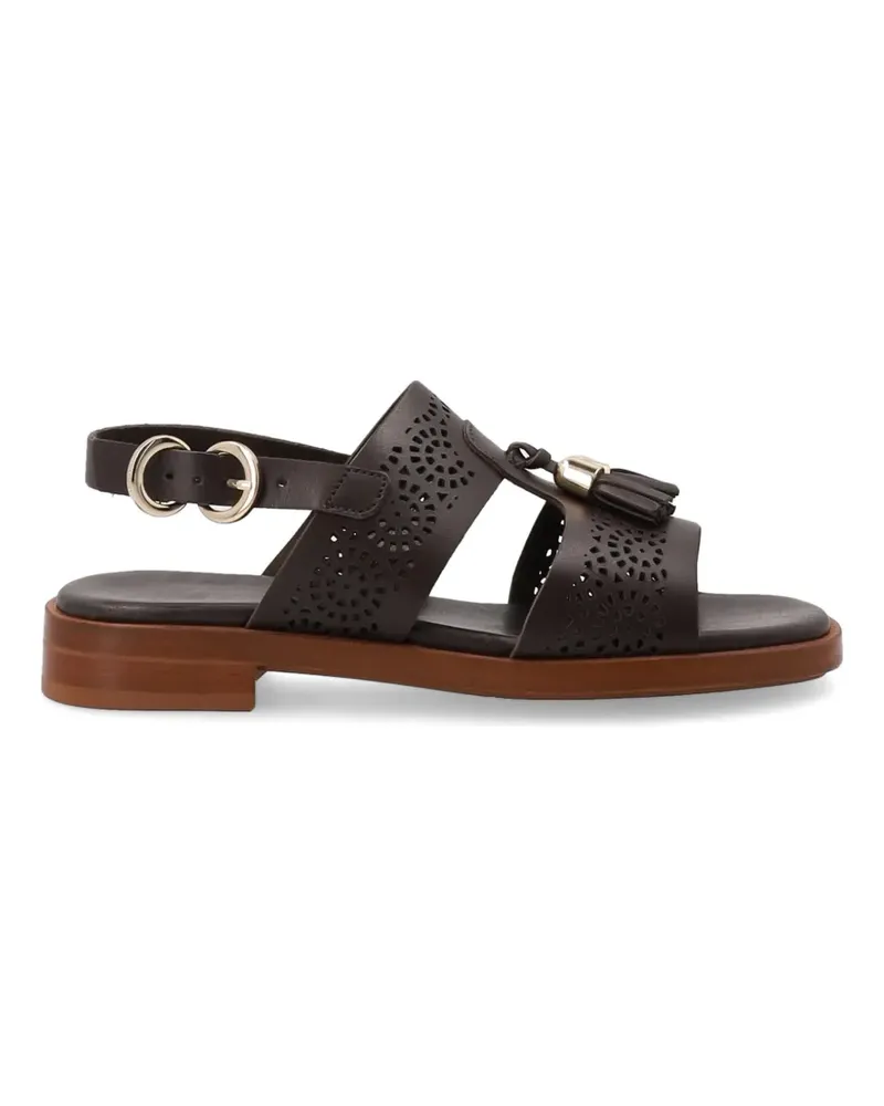 FRAU tassel-detail perforated sandals - Braun Braun