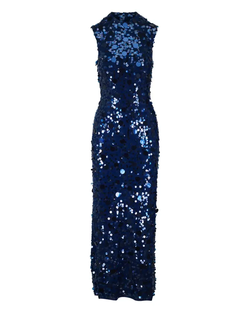 Carolina Herrera New York sequin-embellished sleeveless dress - Blau Blau