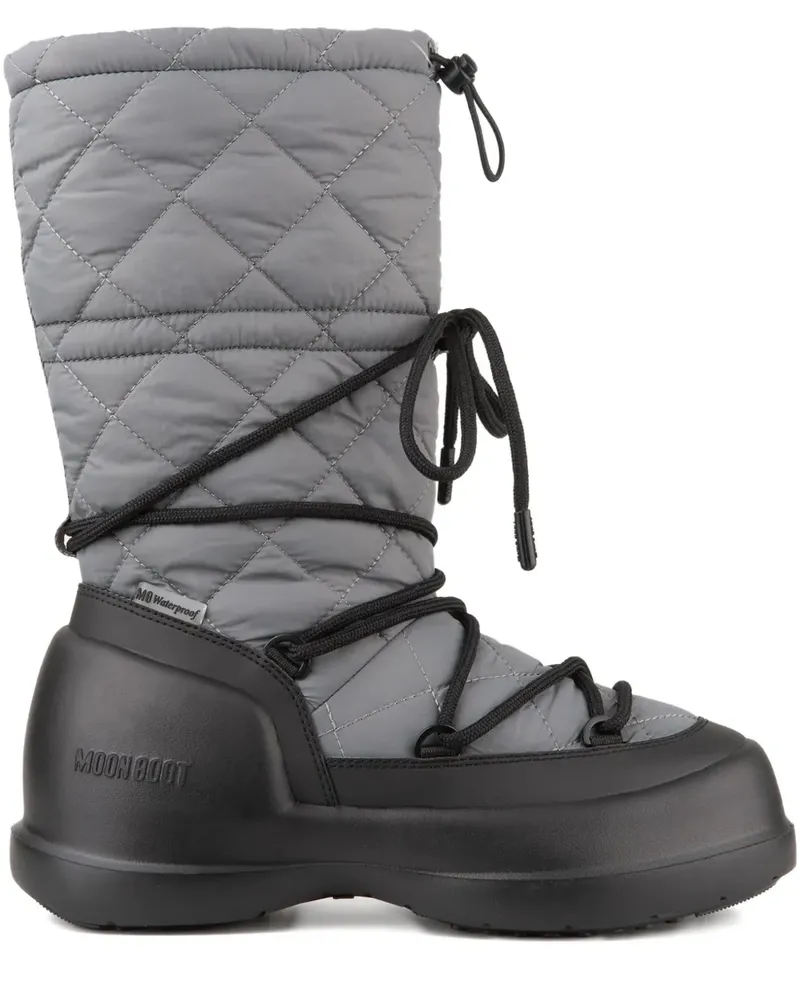 Moon Boot Gesteppte Regenstiefel - Grau Grau