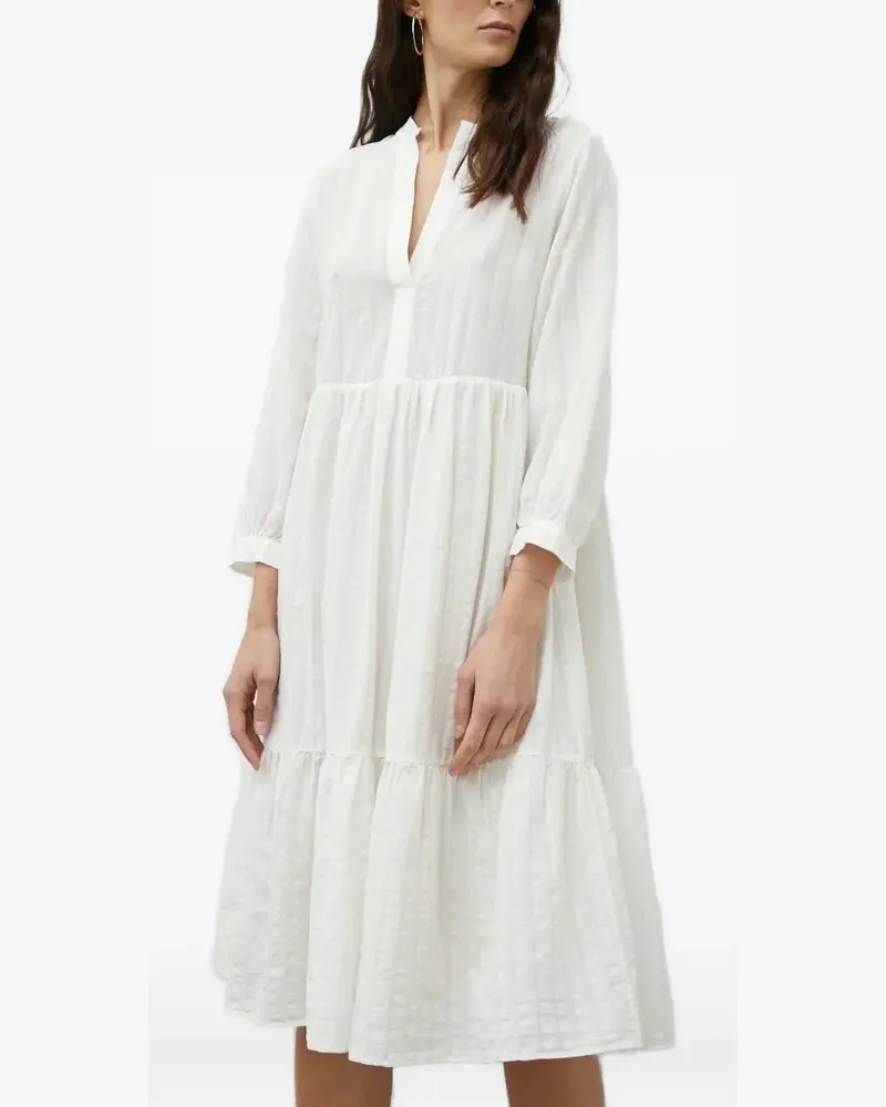 Drykorn Gestuftes Kleid mit Streifen - Weiß Weiß