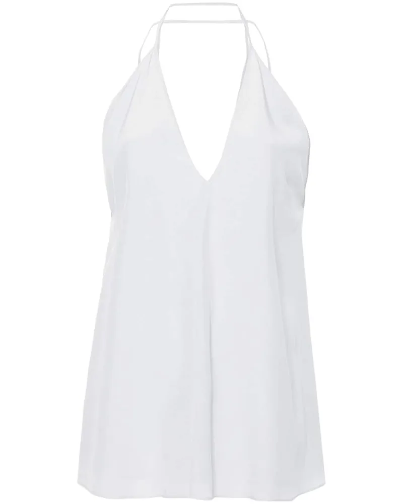 Totême Double-Halter silk top - Grau Grau
