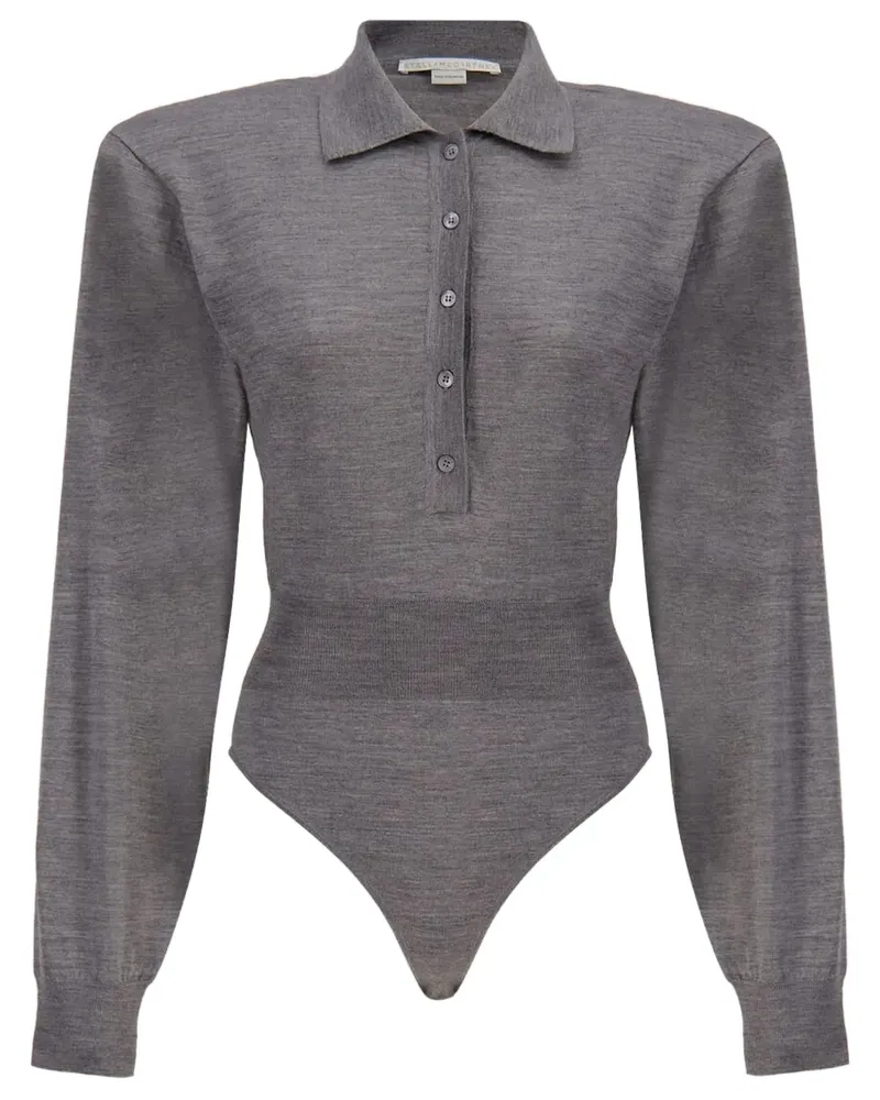 Stella McCartney Body mit Polokragen - Grau Grau