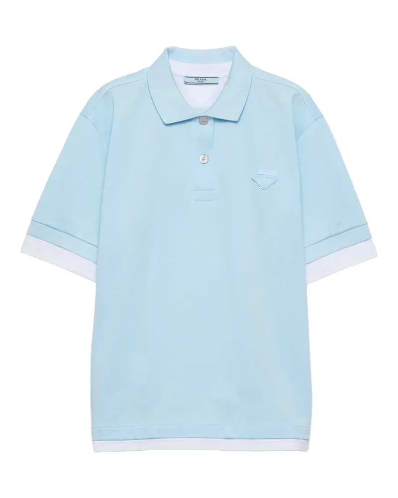 Prada piqué and jersey polo shirt - Blau Blau