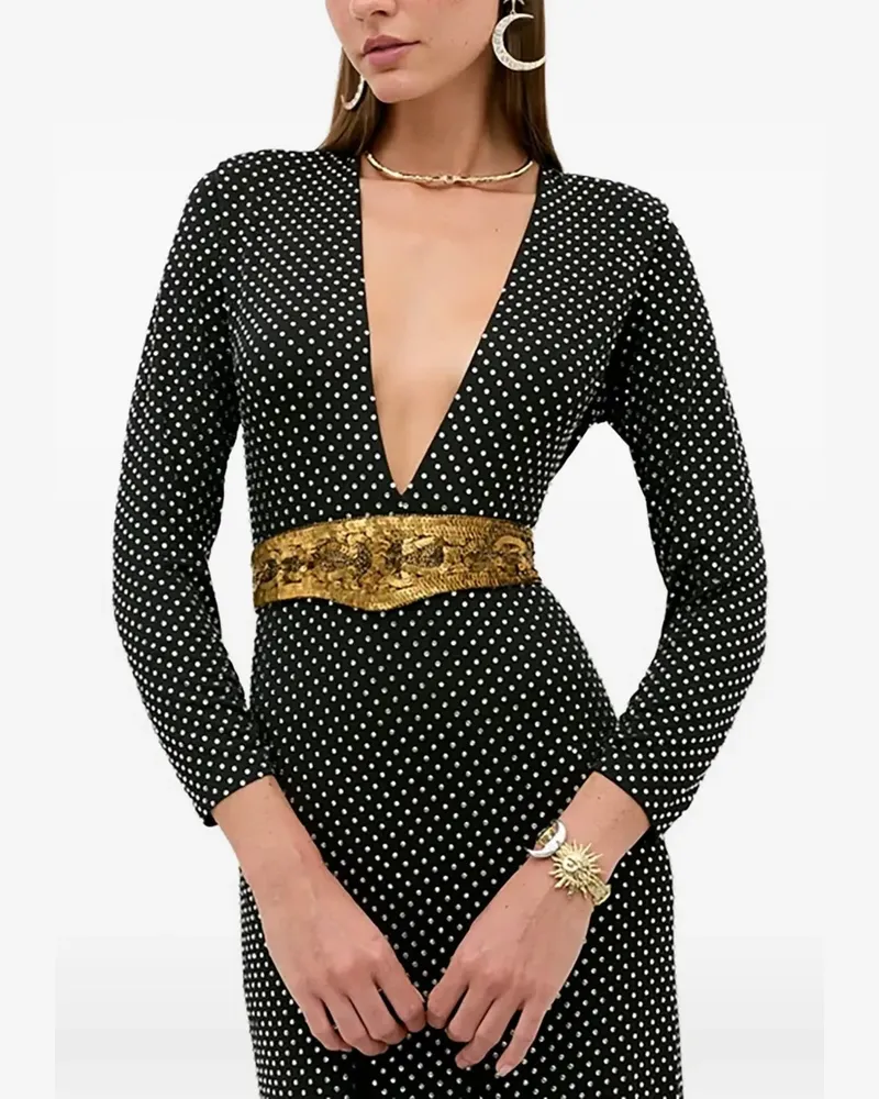 RIXO Amalia diamanté-embellished maxi dress - Schwarz Schwarz