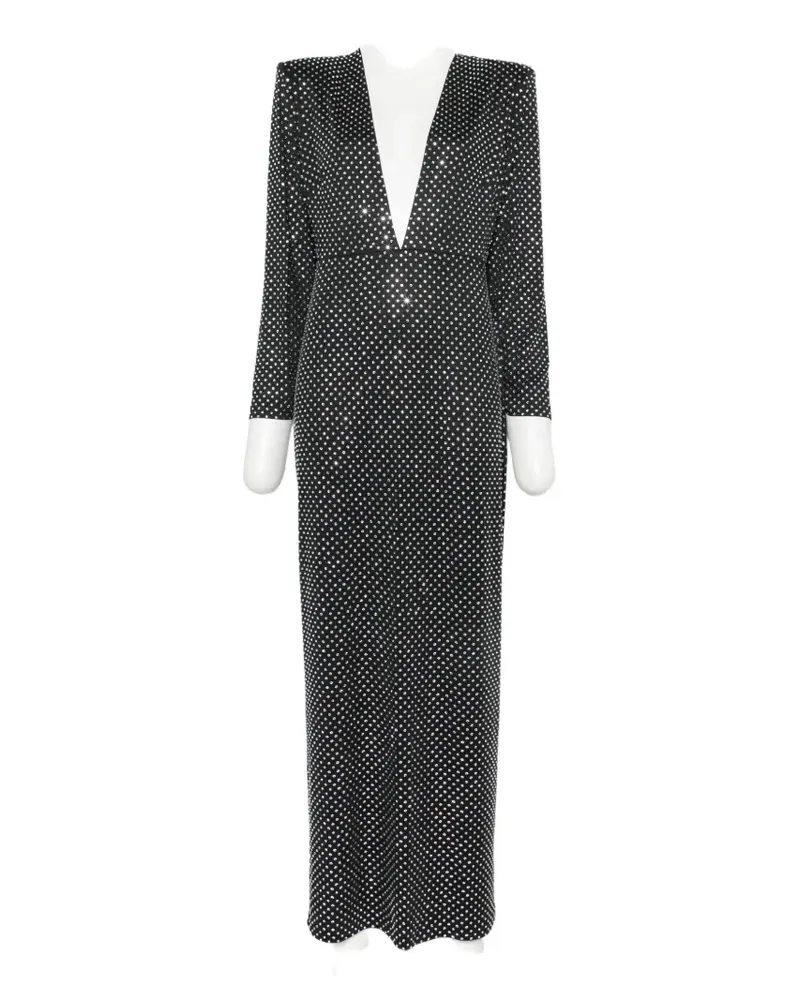 RIXO Amalia Maxikleid mit Strass - Schwarz Schwarz