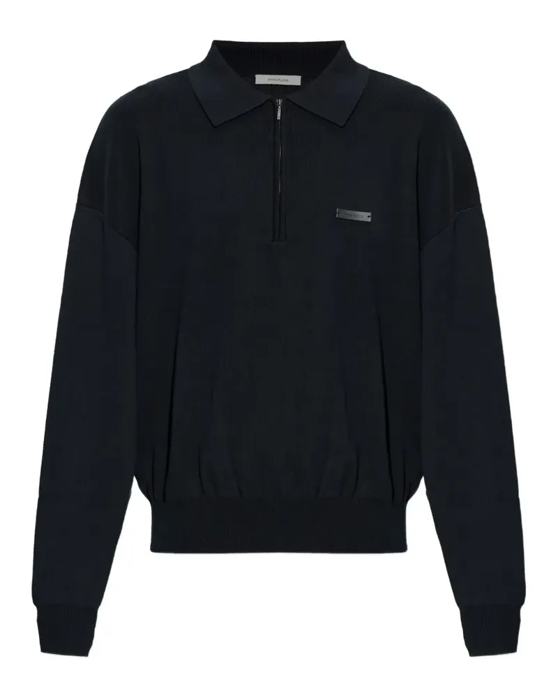 Entire Studios Langärmeliger Pullover mit Viertelreißverschluss - Schwarz Schwarz