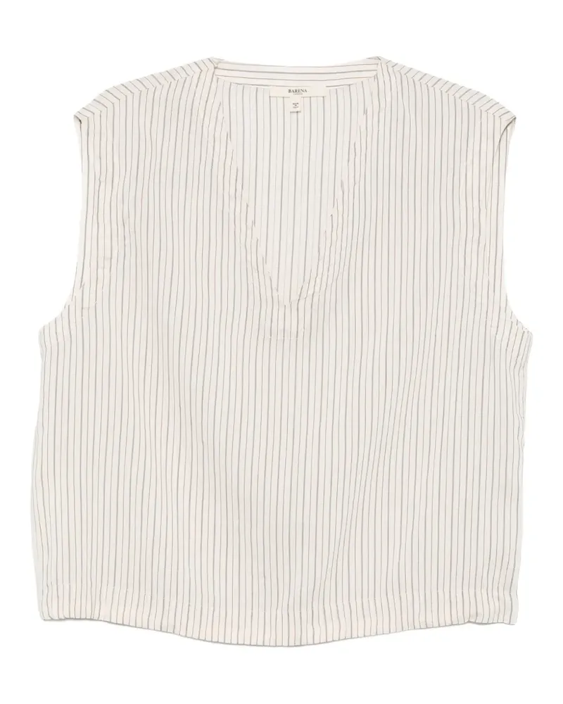 BARENA vertical-stripe V-neck blouse - Nude Nude