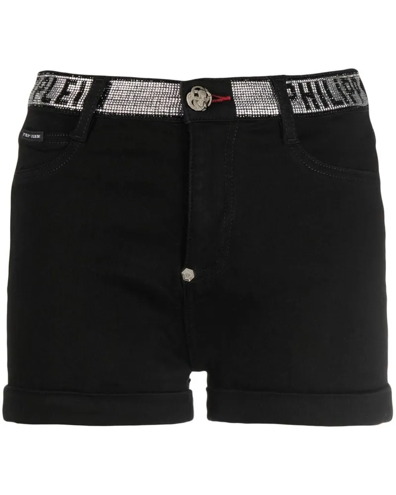 Philipp Plein Shorts mit Logo Schwarz