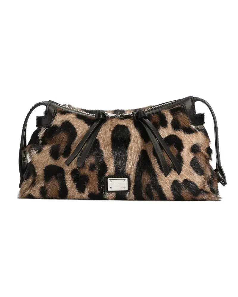 Dolce & Gabbana Vittoria leopard-print mini tote bag - Braun Braun