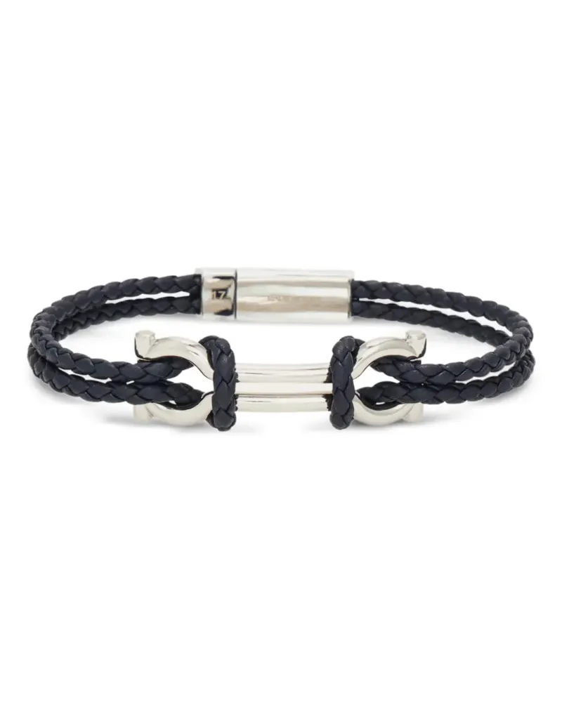 Ferragamo Geflochtenes Armband mit Gancini-Detail - Silber Silber