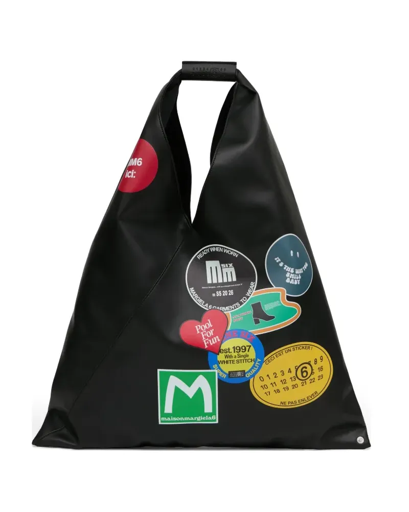 Maison Margiela Tote Bag mit japanischem Sticker-Print - Schwarz Schwarz