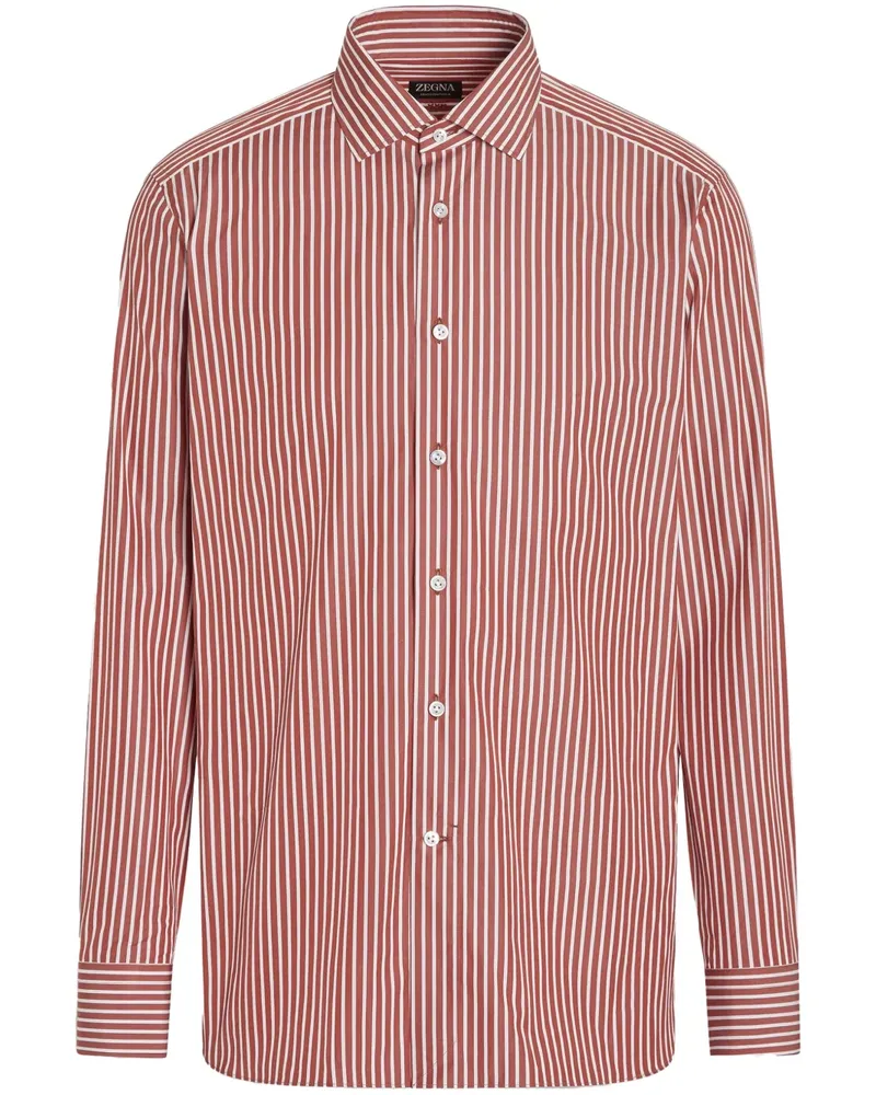 Ermenegildo Zegna Gestreiftes Centoventimila Hemd - Rot Rot
