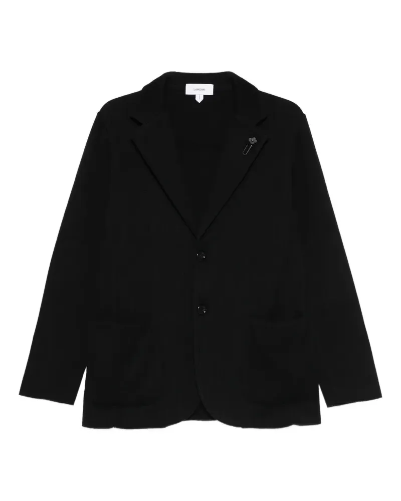LARDINI notched patch-pocket jacket - Schwarz Schwarz