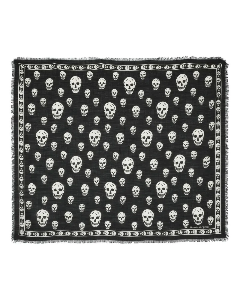 Alexander McQueen Schal mit Totenkopf-Print - Schwarz Schwarz