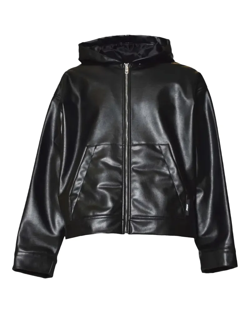MSGM Kapuzenjacke mit Reißverschluss - Schwarz Schwarz
