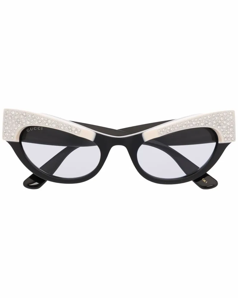 Gucci Cat-Eye-Sonnenbrille mit Kristallen - Schwarz Schwarz