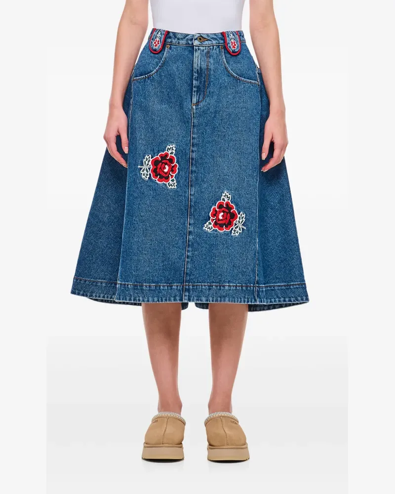 Molly Goddard Abi Jeans-Midirock - Blau Blau