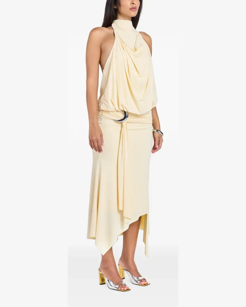 De La Vali Drapiertes Midikleid - Nude Nude