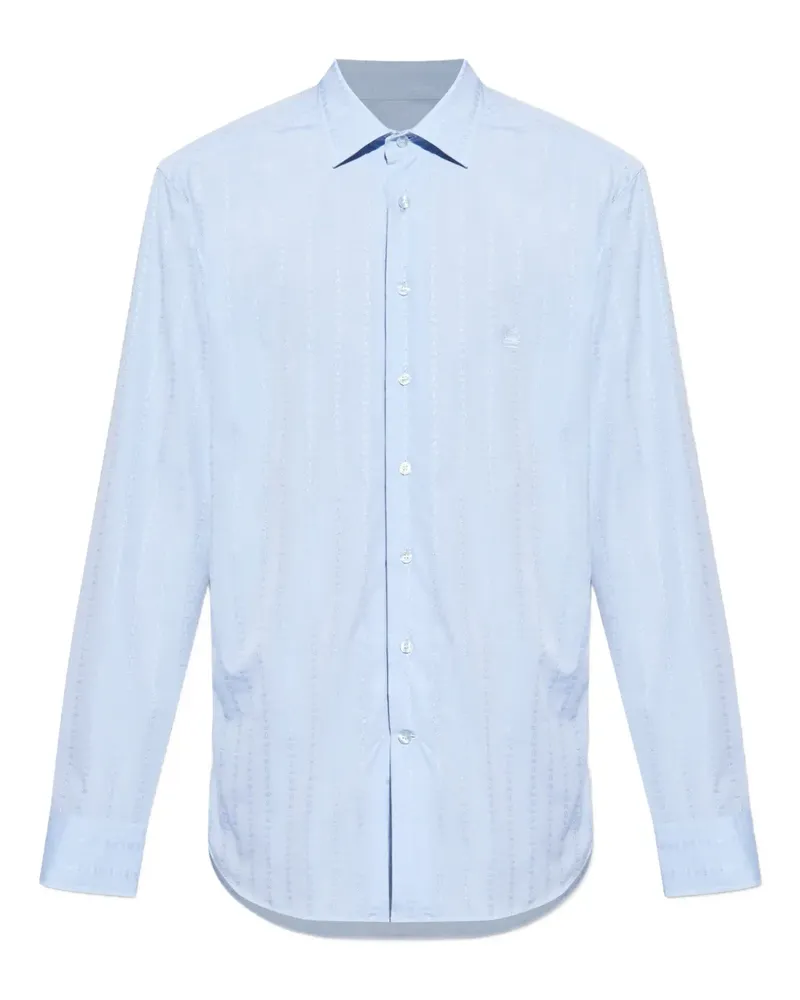 Etro Hemd mit Paisley-Stickerei - Blau Blau