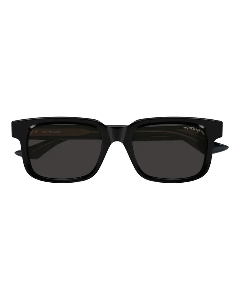 Montblanc Sonnenbrille mit eckigem Gestell - Schwarz Schwarz