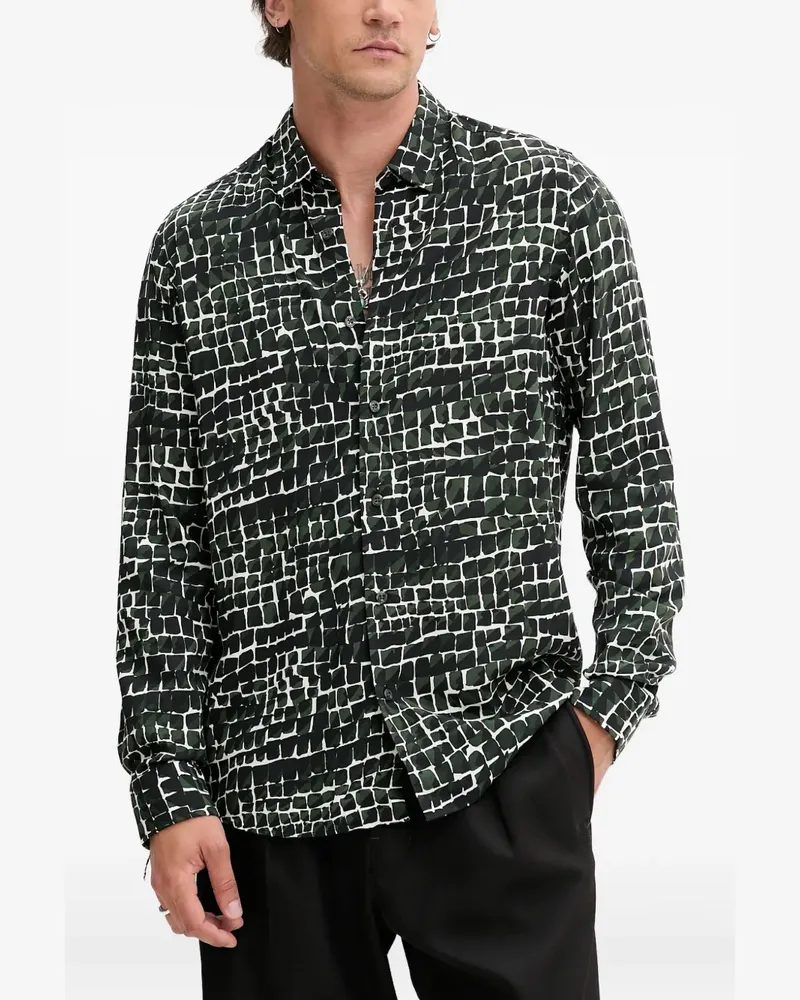 HUGO BOSS Hemd mit Mosaik-Print - Grün Grün