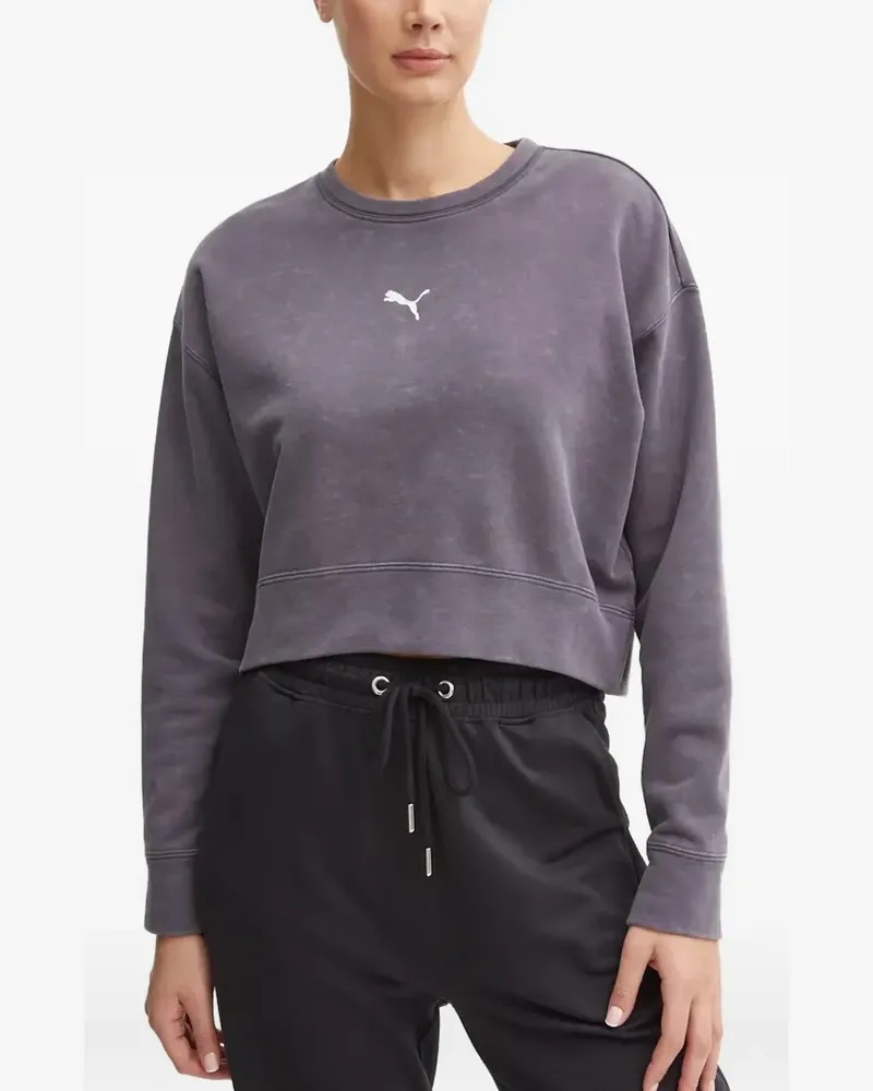 Puma Cropped-Pullover mit Logo-Print - Violett Violett