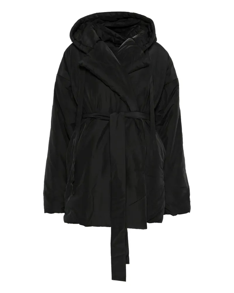 Norma Kamali Mantel im Oversized-Look mit Gürtel - Schwarz Schwarz